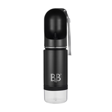 B&B Luksus 3i1flaske - dobbeltsidet rustfristål med godbids opbevaring